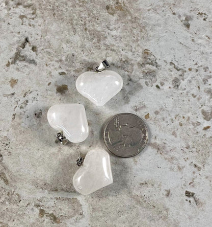 Crystal Quartz 25x20mm Heart Pendant