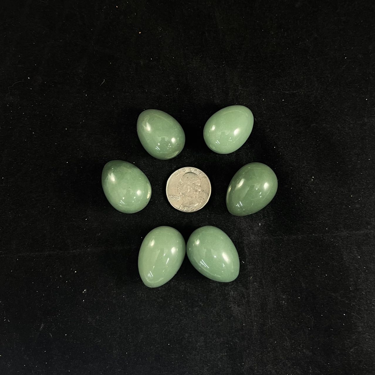 Green Aventurine, Egg Carvings, 22x30mm