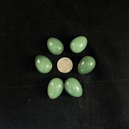 Green Aventurine, Egg Carvings, 22x30mm