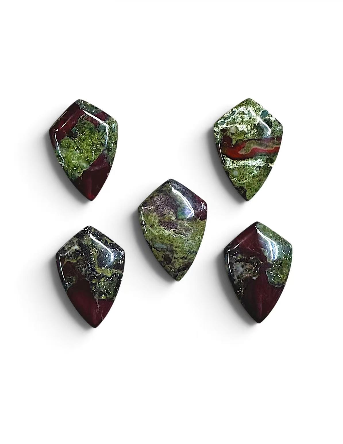 Dragon Bloodstone Kite Shape Pendant 25x30mm