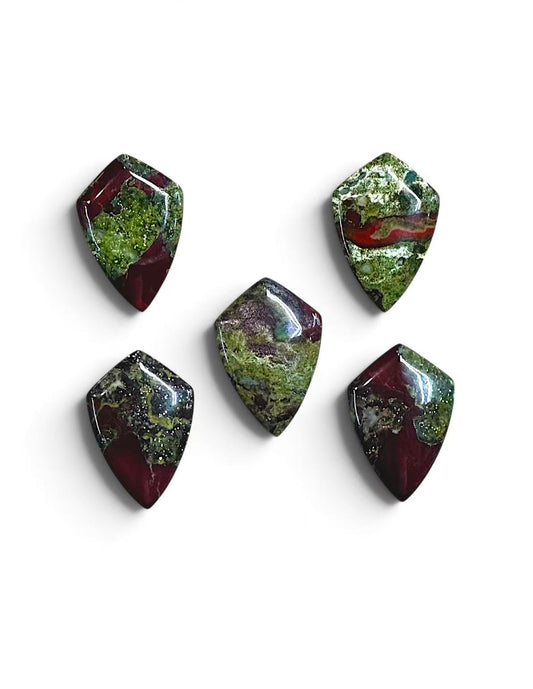 Dragon Bloodstone Kite Shape Pendant 25x30mm