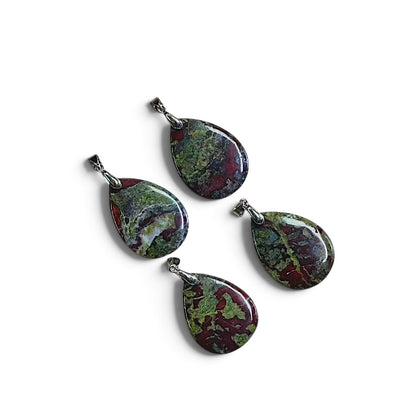 Dragon Bloodstone Teardrop Shape Pendant, 25x34mm
