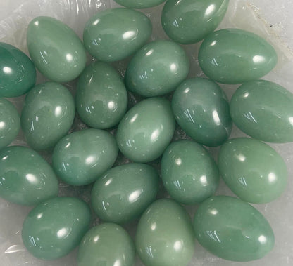 Green Aventurine, Egg Carvings, 22x30mm