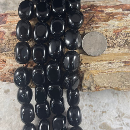 Black Agate Nuggets, 13x18mm, 15x20mm