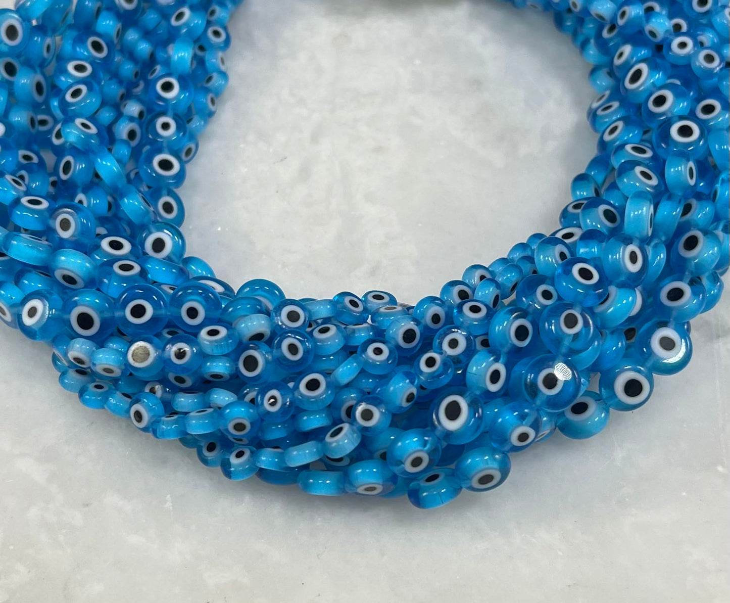 Evil Eye/Mal de Ojo, Glass Beads Coin Shape