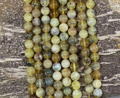 Dendritic Yellow Opal Round 6mm 8mm