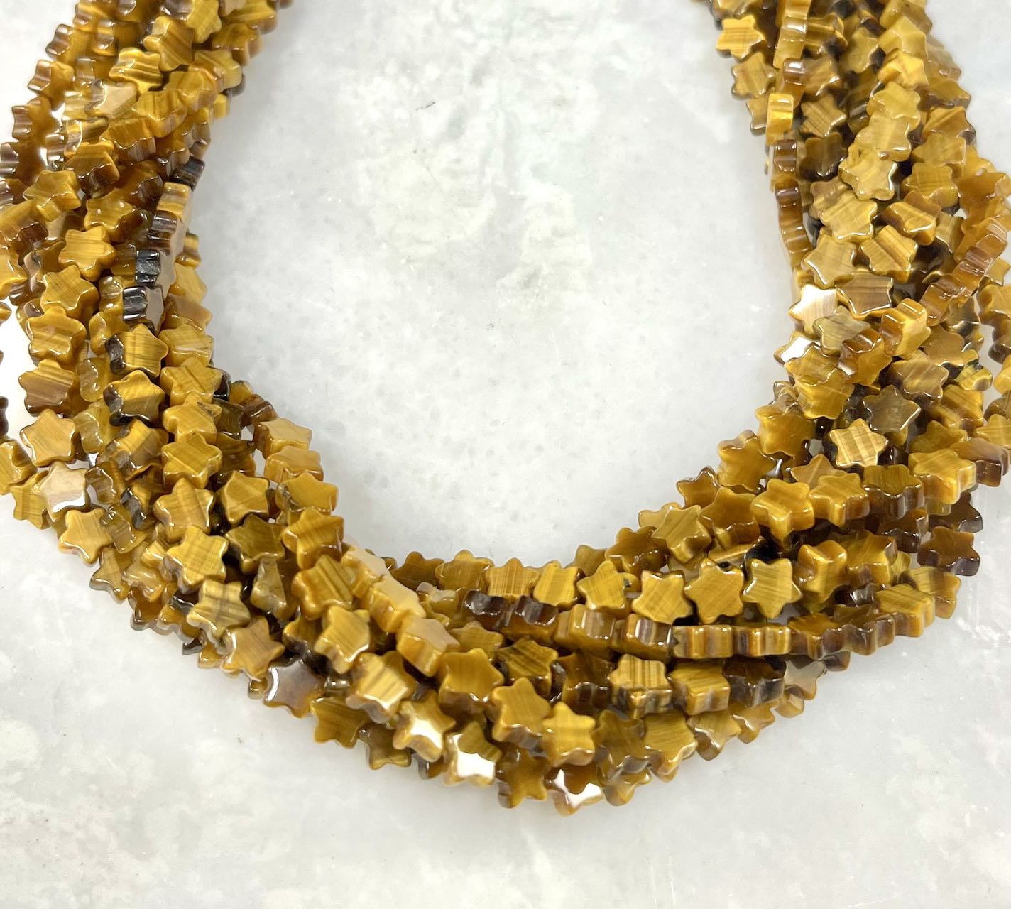 Yellow Tiger Eye Star Strands