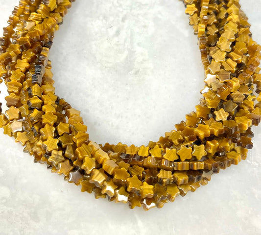 Yellow Tiger Eye Star Strands