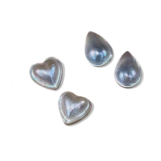 Mabe Pearl Earring, Teardrop & Heart Shape, Magnetic Earring clip on Non Pierced, Pair Earring, w/  Mother of Pearl Magnets clip Earrings