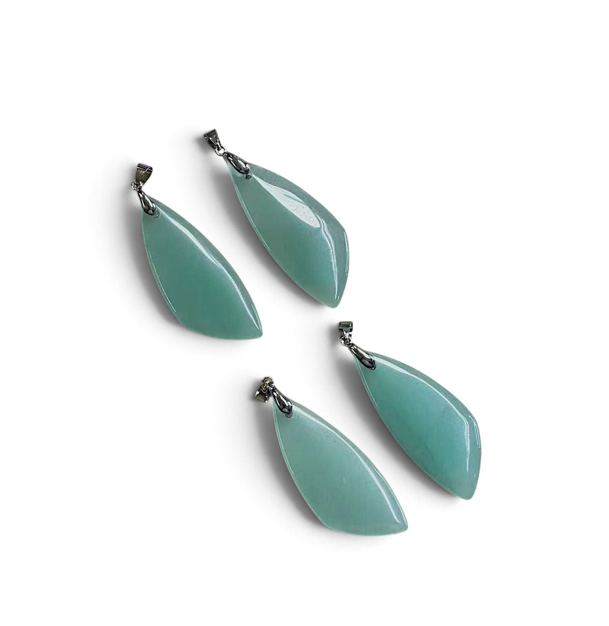 Green Aventurine Long Triangle Shape Pendant, 20x50mm