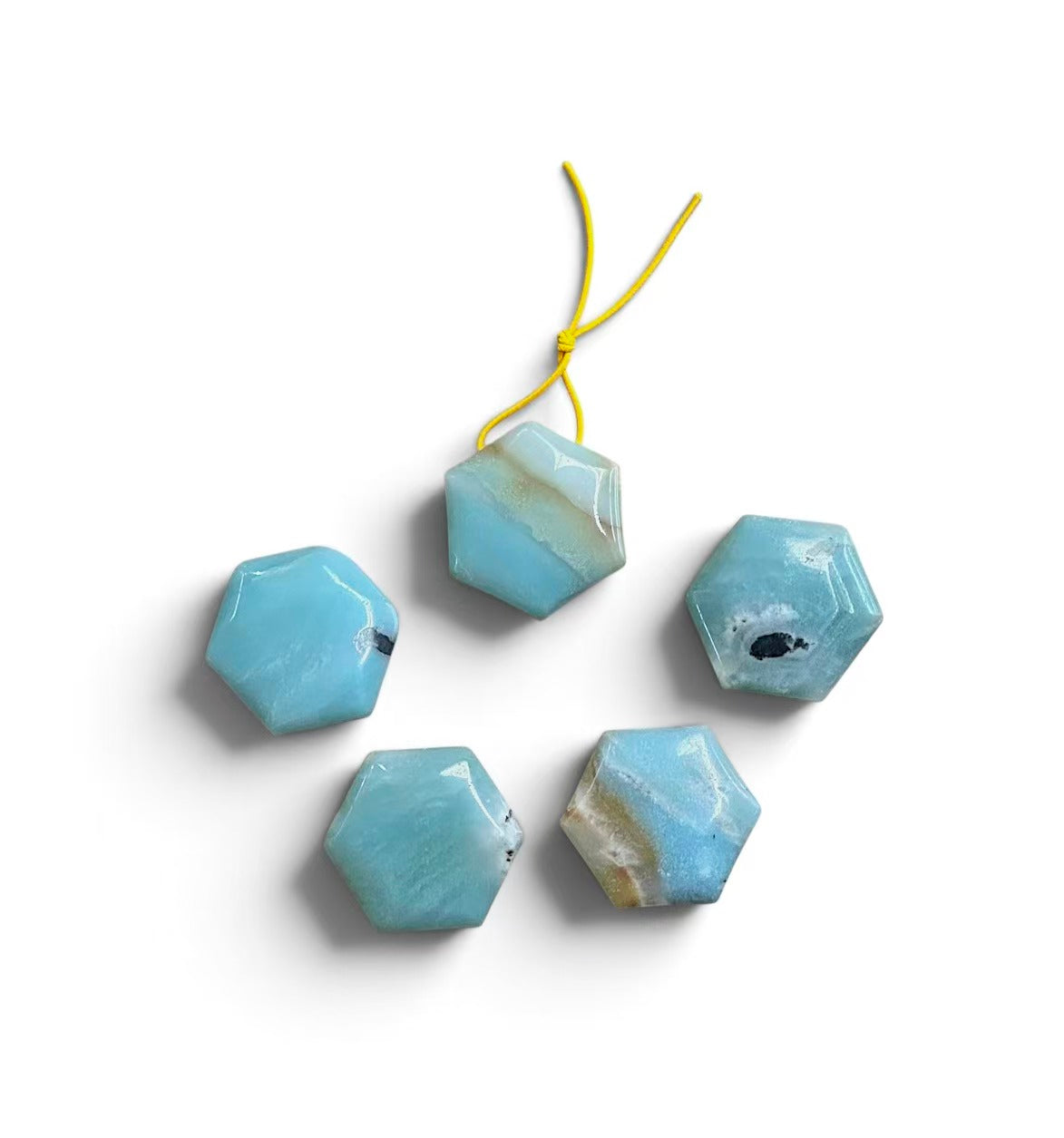 Multi Amazonite Hexagon Shape Pendant 25x28mm