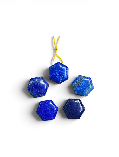 Natural Lapis Hexagon Shape Pendant 25x28mm