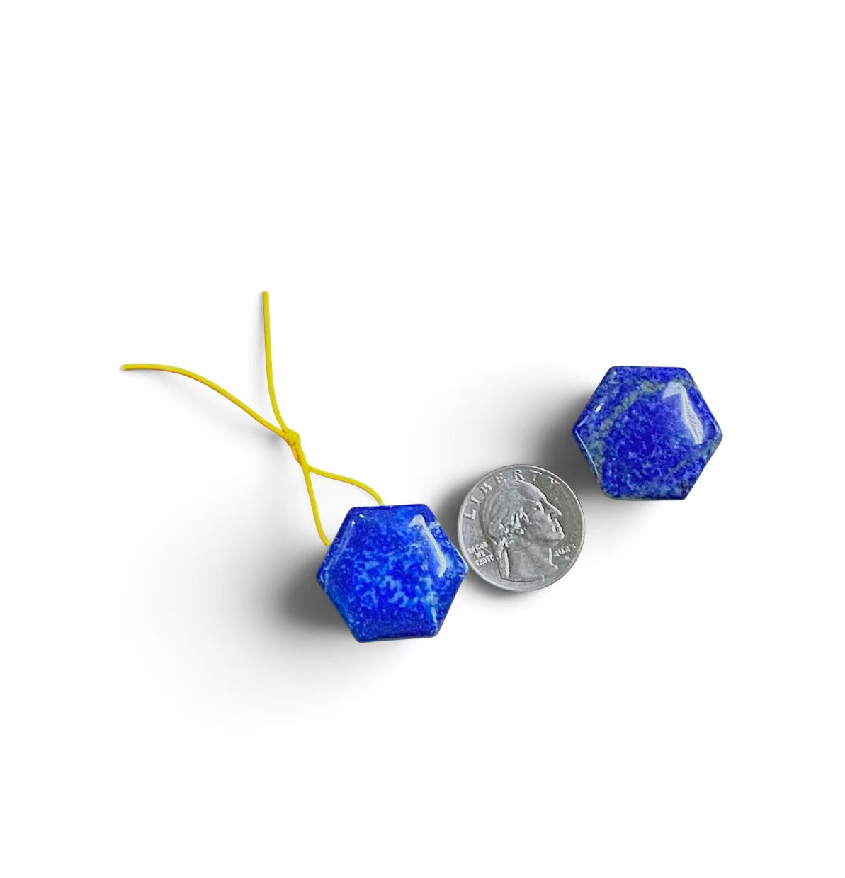 Natural Lapis Hexagon Shape Pendant 25x28mm