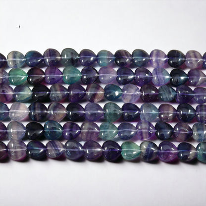 Rainbow Fluorite Heart Strands