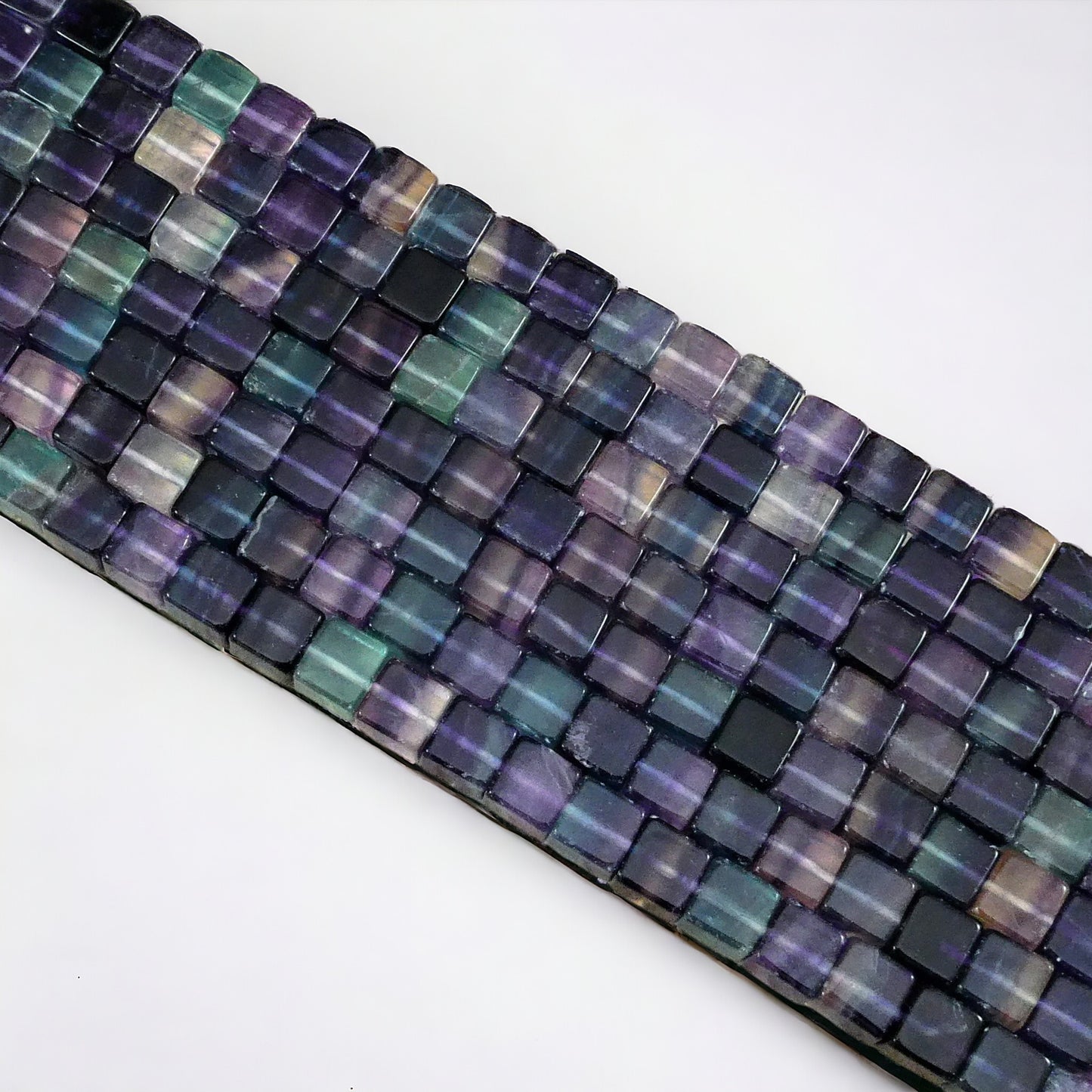 Rainbow Fluorite Cube Strands