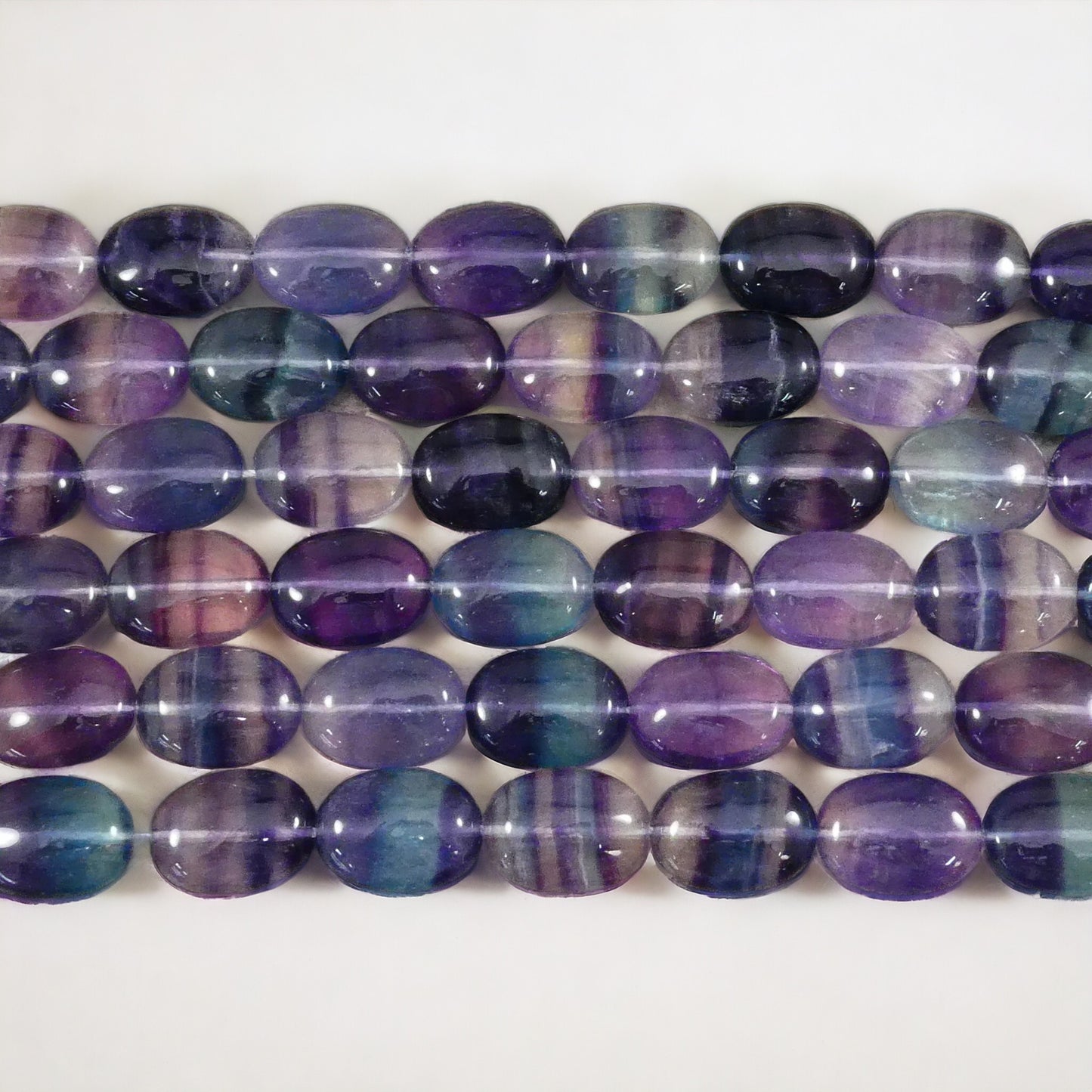 Rainbow Fluorite Oval Strands