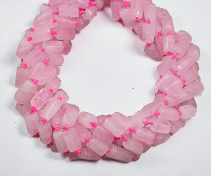 Rose Quartz Cut Tubes