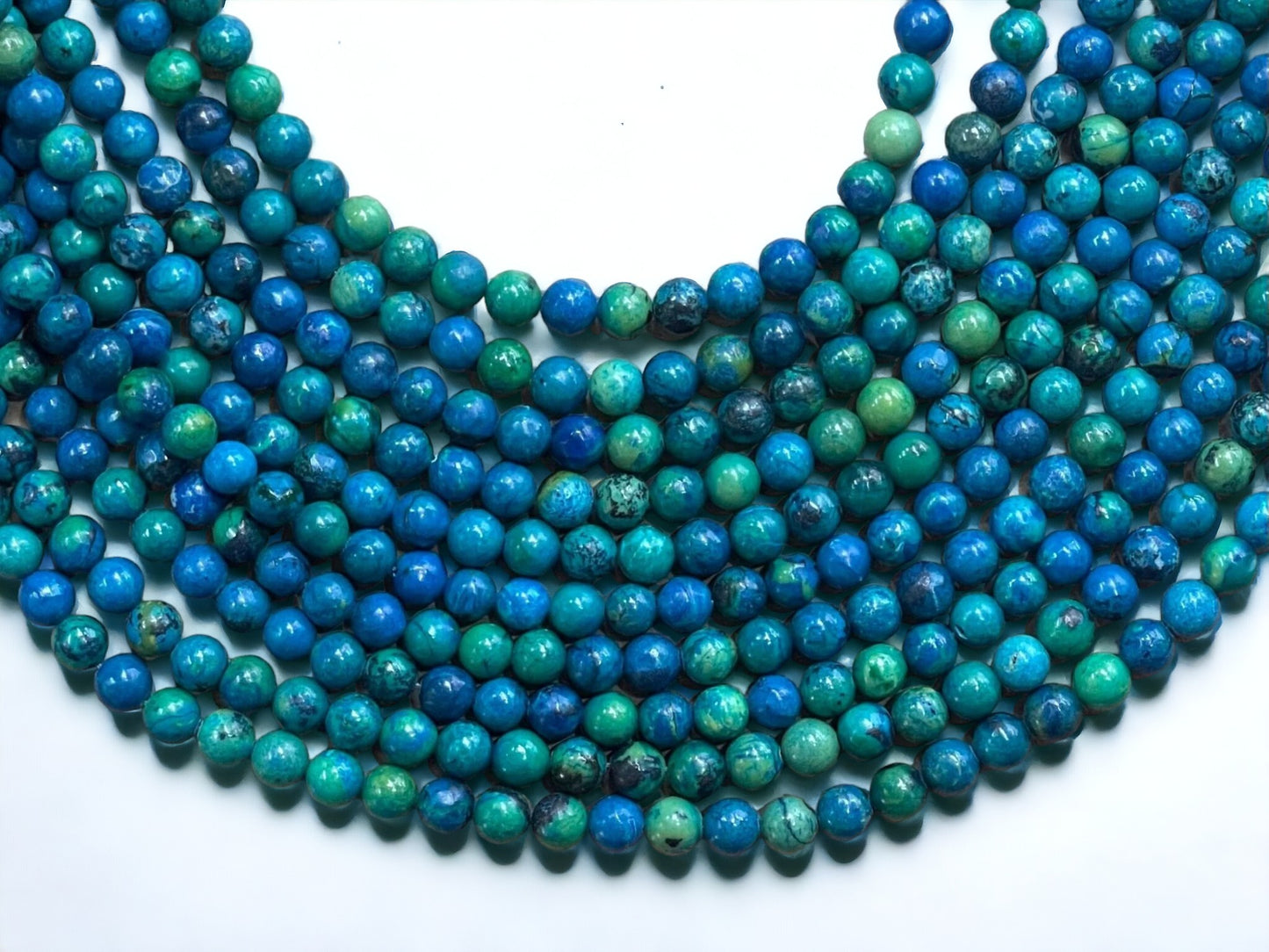 Chrysocolla aka Loyequoise Round 8mm 10mm (Synthetic)