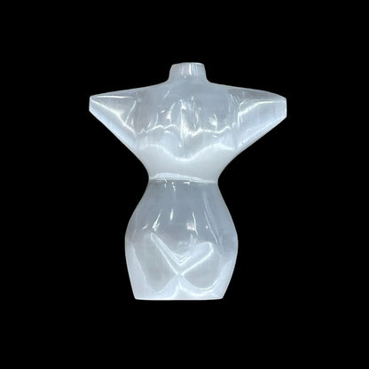 Selenite Female Sculpture/Carving 3.5in/8.5cm Wide & 4.5in/11cm Tall (1 pc)