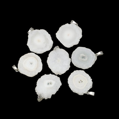 Stalactite Quartz, Solar Quartz, Quartz Cluster, Quartz Flower 25-31mm Natural Slices Pendant