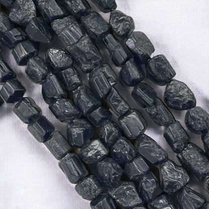 Black Tourmaline Nugget Strands