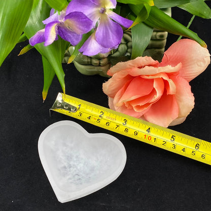 Selenite Heart Bowl, 3.5in / 9cm Wide (1 pc)