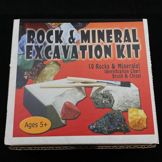 Rock and Mineral Excavation Kit Made in USA, 10 Rocks and Minerals *Ages 5+*