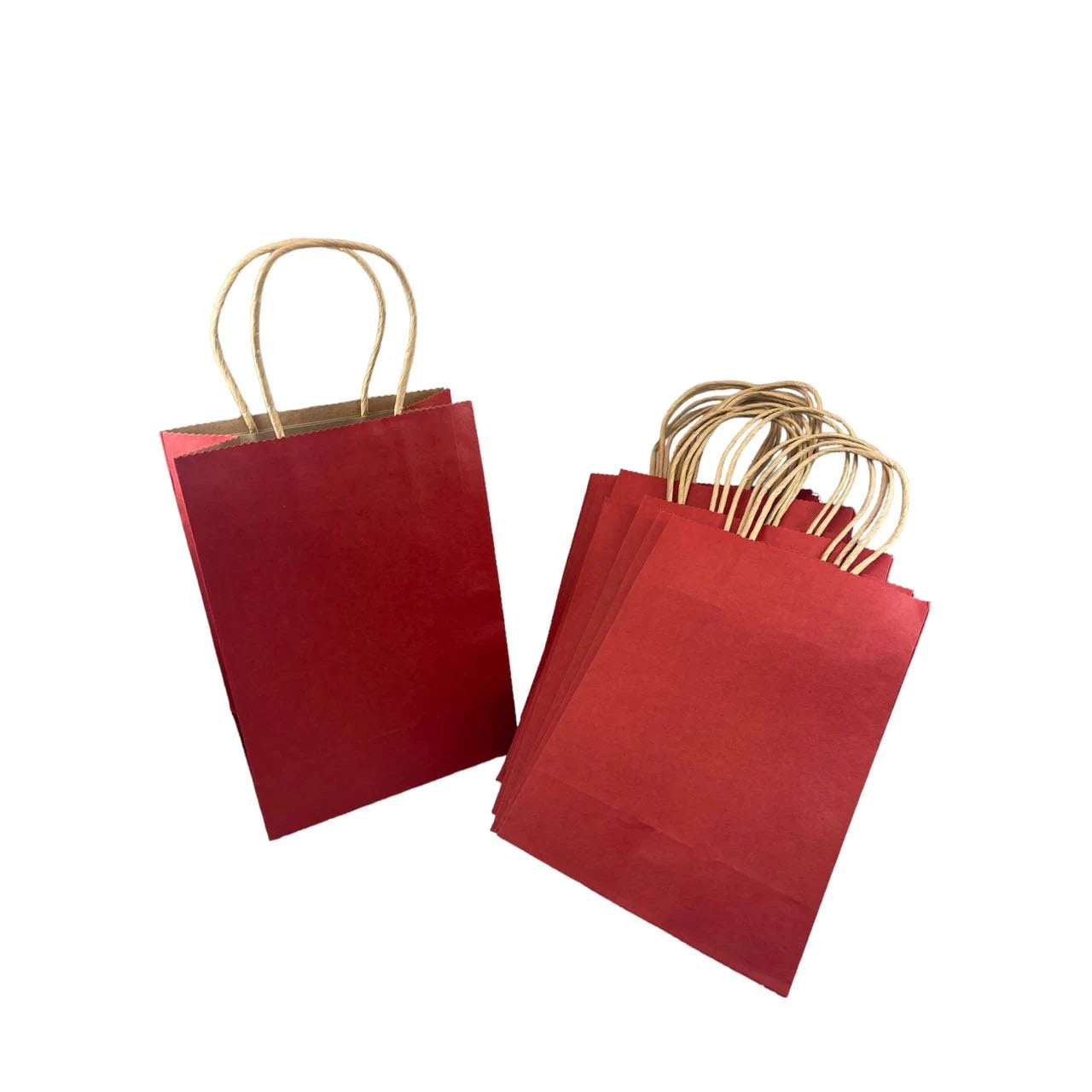 Prime Thick Paper Bags with Handle, Kraft Paper Shopping Gift Bags Red, Navy Blue, Green, Brown, Black (12pcs)