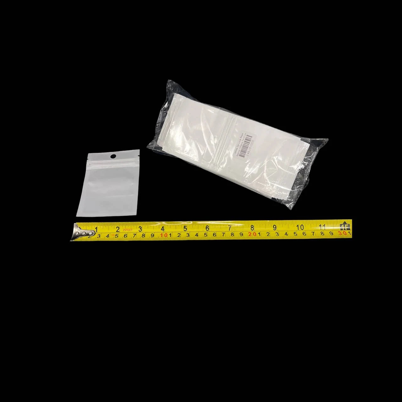 White Zip Lock Bags With Hanging Hole, 3 Sizes (100 pcs Pack)