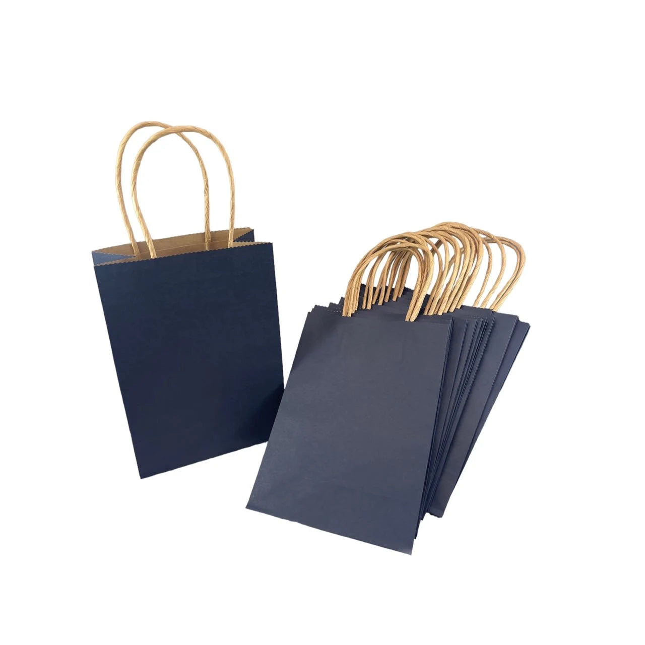 Prime Thick Paper Bags with Handle, Kraft Paper Shopping Gift Bags Red, Navy Blue, Green, Brown, Black (12pcs)