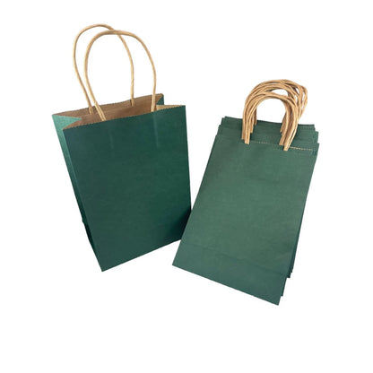 Prime Thick Paper Bags with Handle, Kraft Paper Shopping Gift Bags Red, Navy Blue, Green, Brown, Black (12pcs)