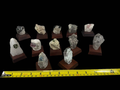 Random Natural Rock Specimen w/ Wood Base from Brazil