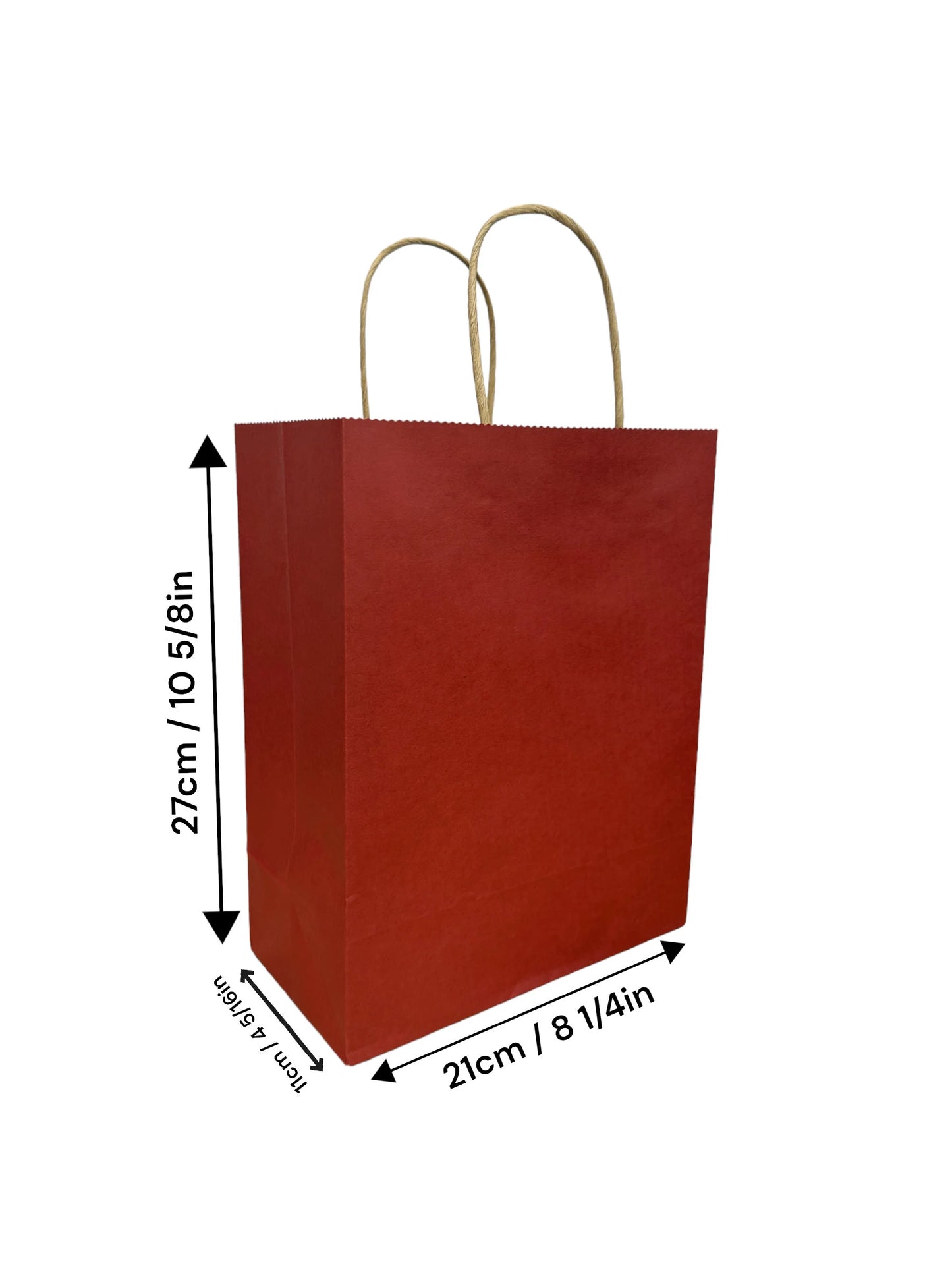 Prime Thick Paper Bags with Handle, Kraft Paper Shopping Gift Bags Red, Navy Blue, Green, Brown, Black (12pcs)