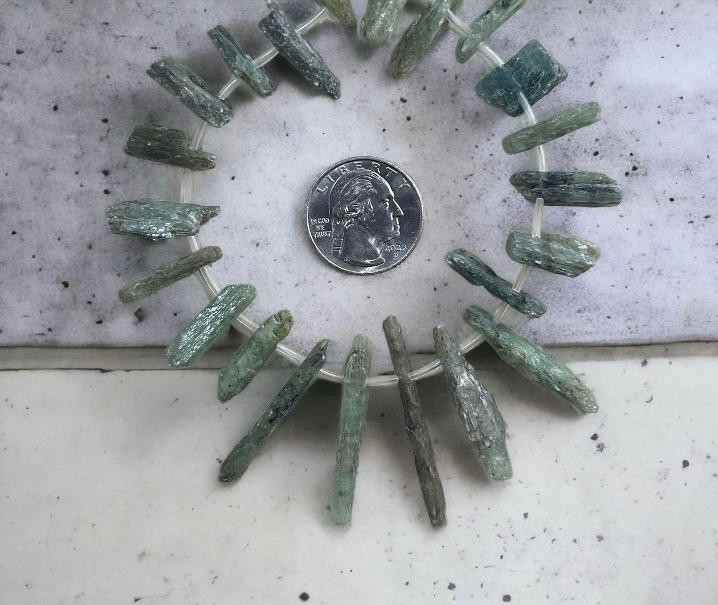 Green Kyanite Top Drilled Rough