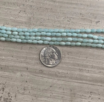 Amazonite Rice/Barrel A Grade 4x6mm