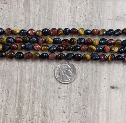 3-Color Tiger Eye AA Nugget Strands