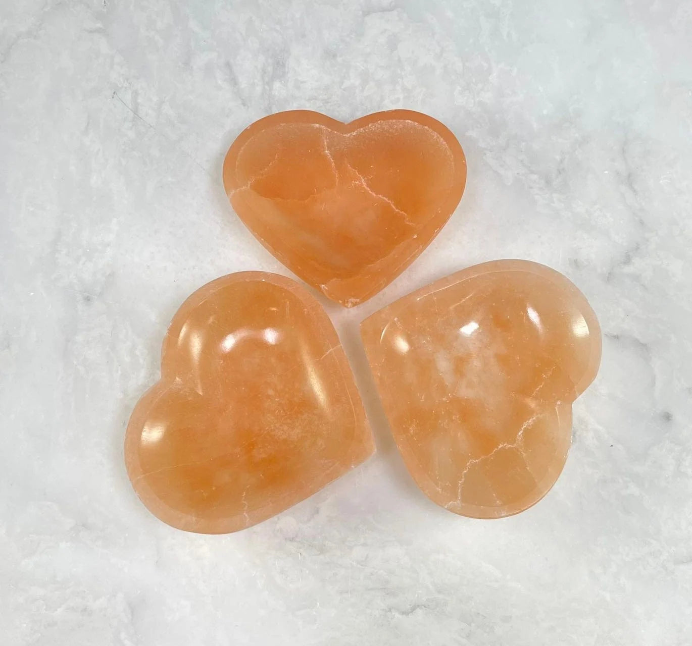 Orange Selenite Heart, Charging Bowl, 3x3.5 inch