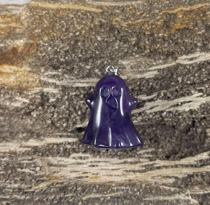 Halloween Ghost, Gemstone Pendants, 24x30mm (1pc)