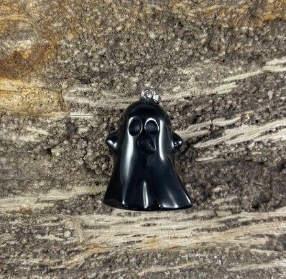 Halloween Ghost, Gemstone Pendants, 24x30mm (1pc)