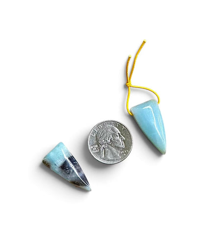 Multi Amazonite Inverted Triangle Shape Pendant 15x30mm