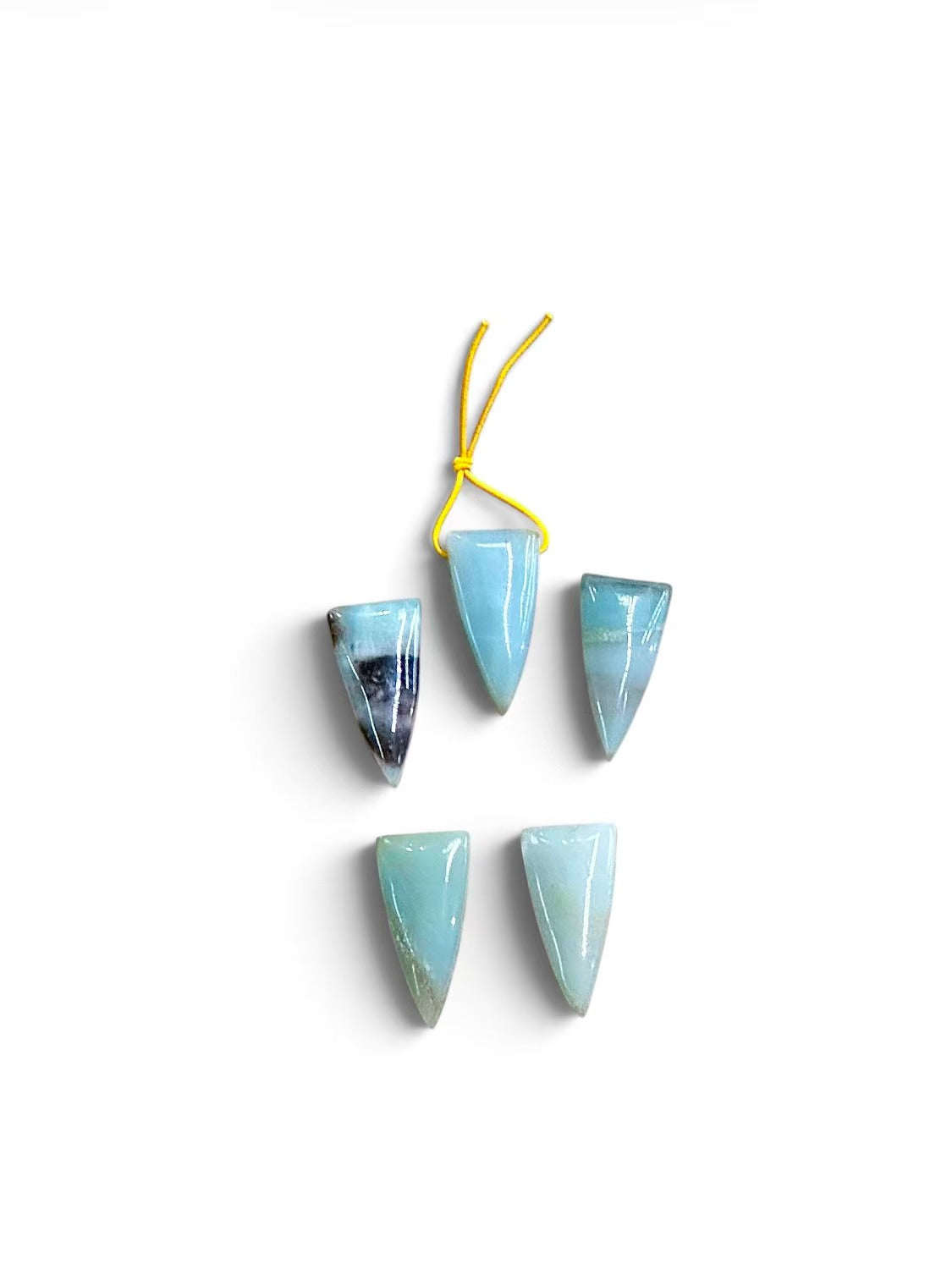 Multi Amazonite Inverted Triangle Shape Pendant 15x30mm