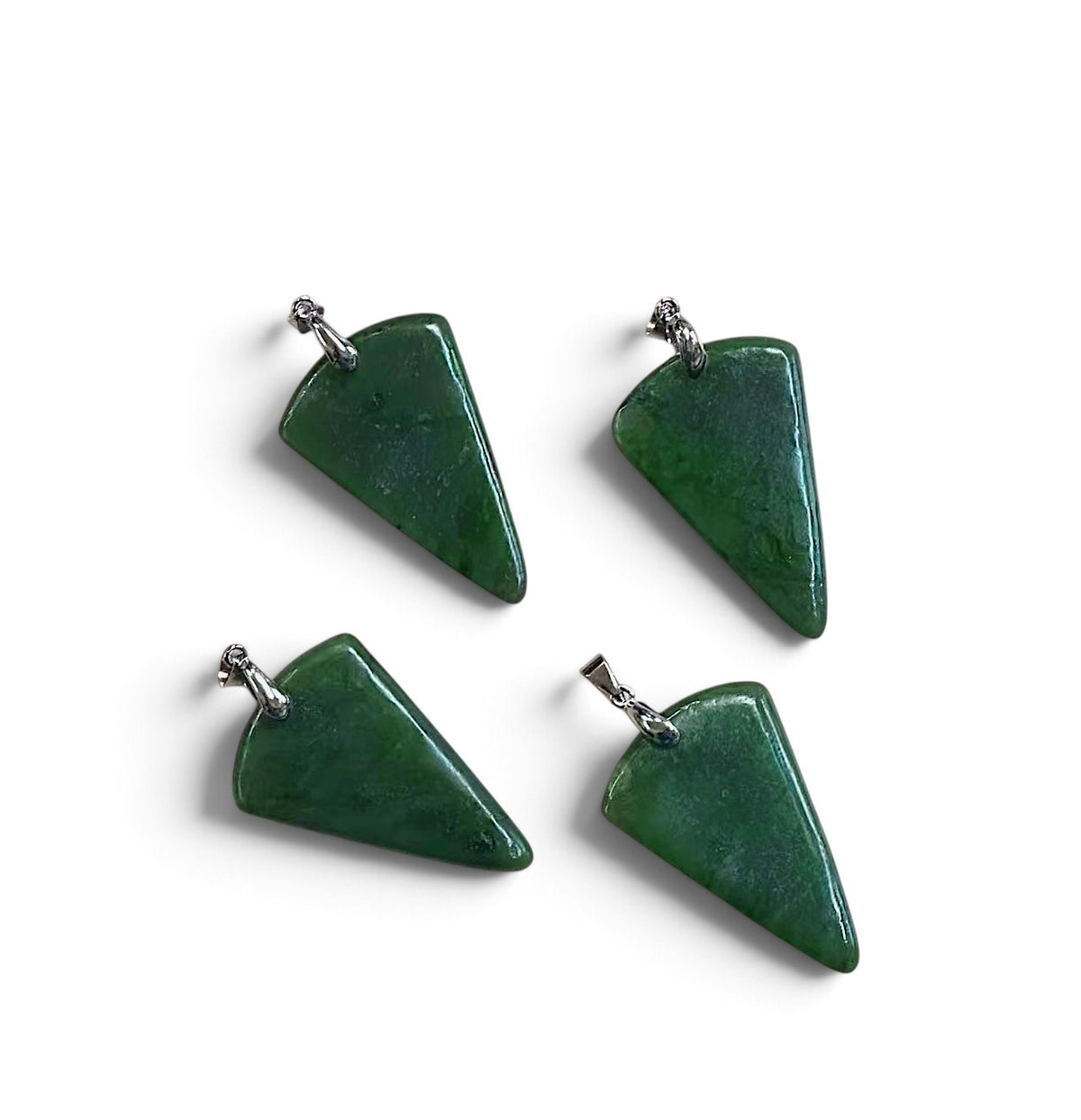 Nephrite Jade Inverted Triangle Shape Pendant 27x41mm