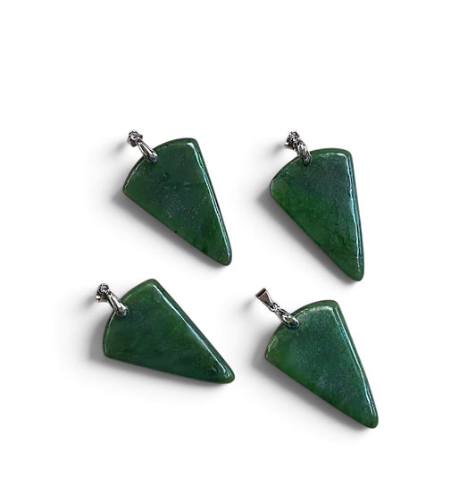 Nephrite Jade Inverted Triangle Shape Pendant 27x41mm
