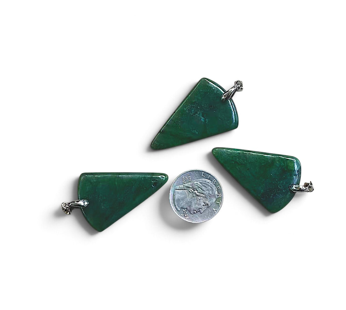 Nephrite Jade Inverted Triangle Shape Pendant 27x41mm