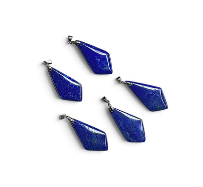 Natural Lapis Lazuli Irregular Rhombus Shape Pendant, 23x46mm