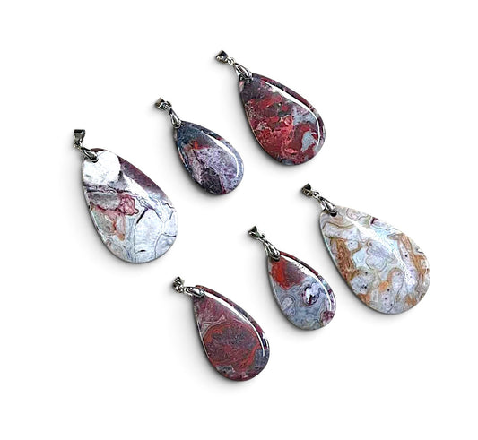 Laguna Lace Agate Teardrop Pendant
