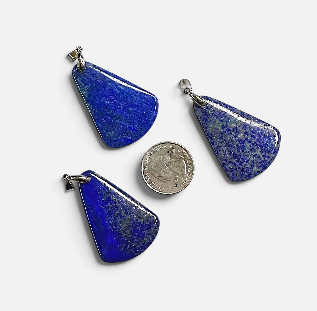 Natural Lapis, Trapezoid aka Axe Shape Pendant, 30x45mm