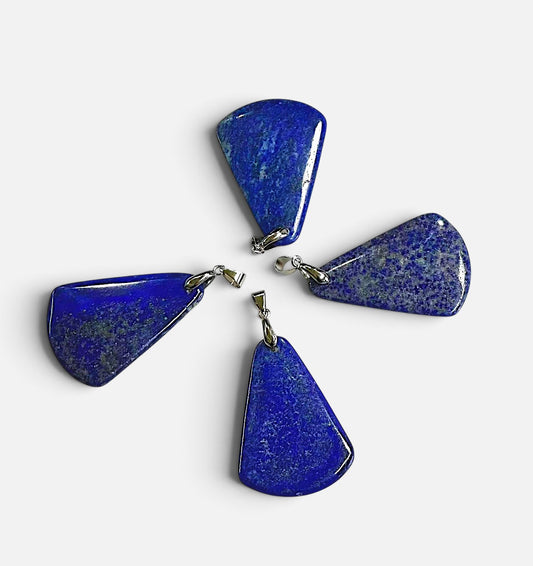 Natural Lapis, Trapezoid aka Axe Shape Pendant, 30x45mm