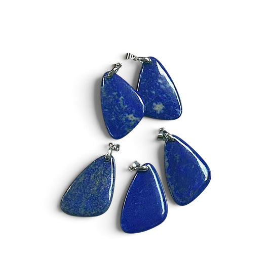Natural Lapis Triangle Shape Pendant, 27x44mm