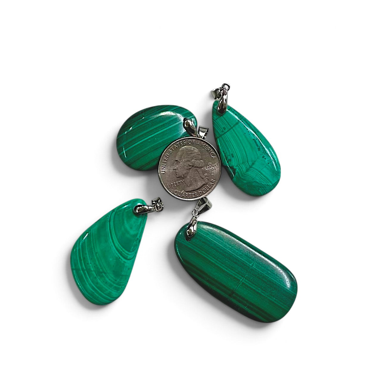 Natural Malachite, Freeform Pendant (1pc)